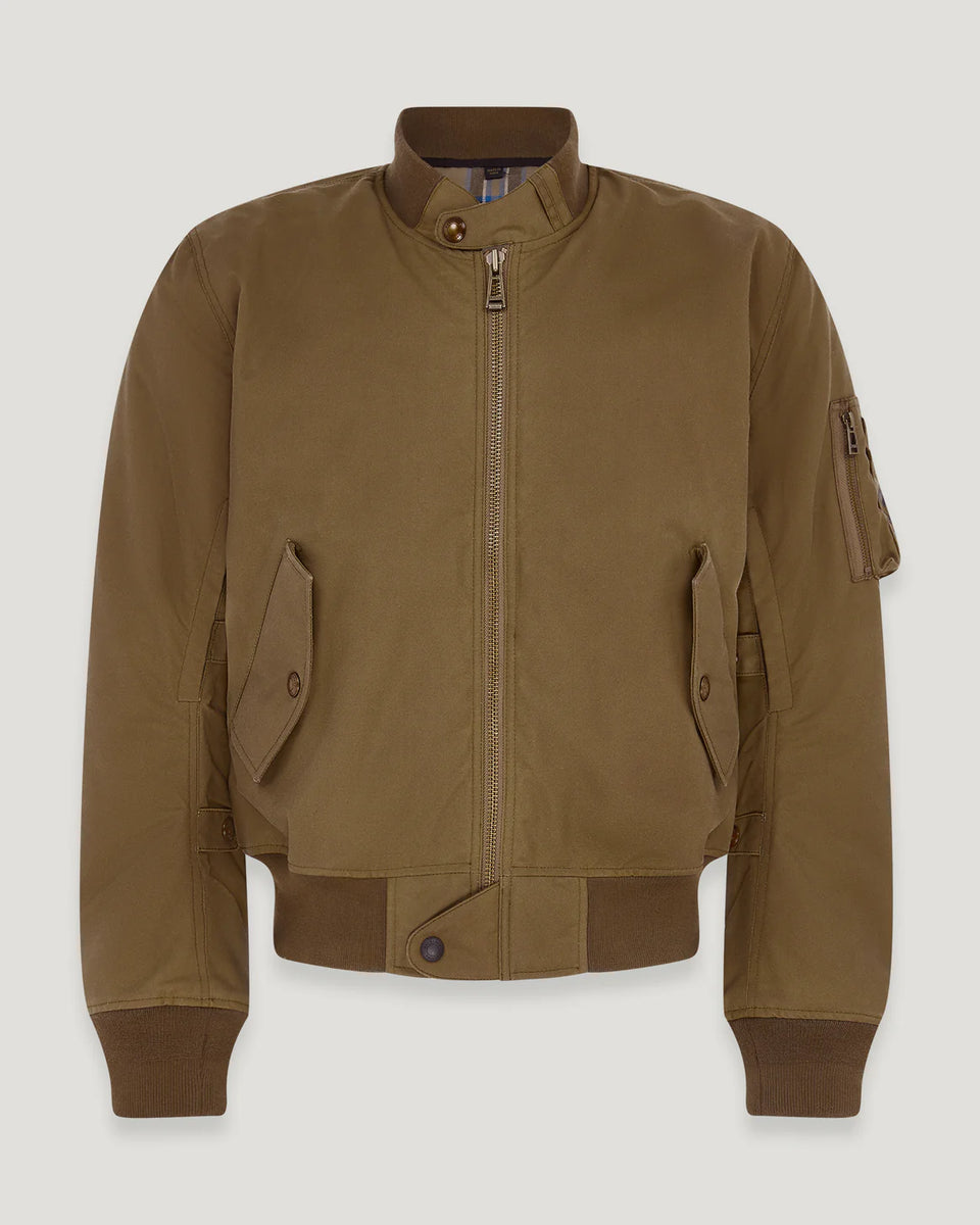 Belstaff Brecon Bomber Motorcycle Jacket Green studio image