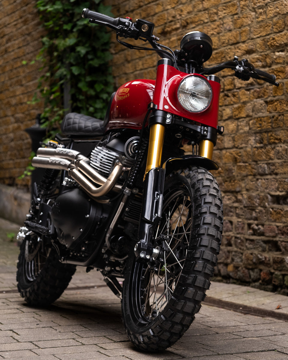 Bike Shed MotoWorks x Fastec 650 Bear Scrambler Build. Build Tier 1, 2 & 3 Available. Custom motorcycle build from Bike Shed Moto Co and Fastec Racing.