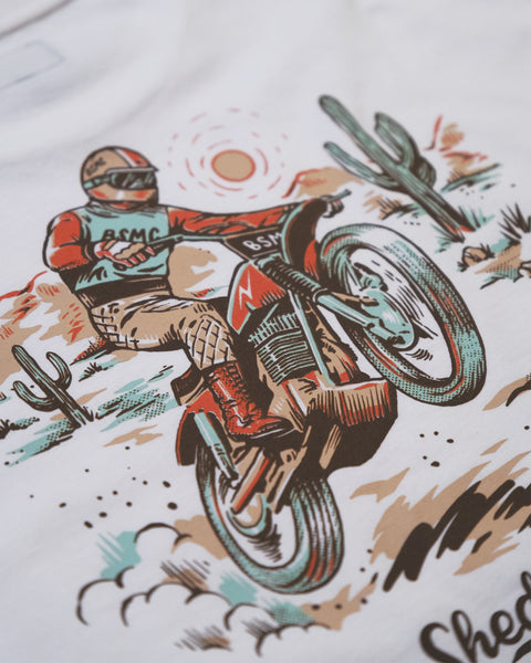 BSMC Desert Race T-Shirt - Ecru/Multi studio image rear image detail