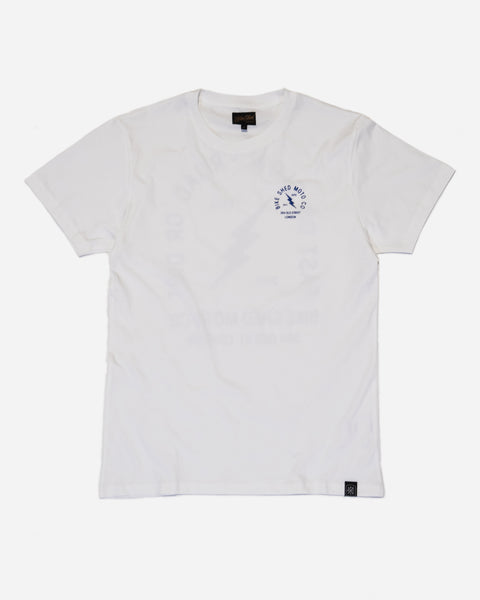 BSMC London Lightning T-Shirt - White/Blue studio image front