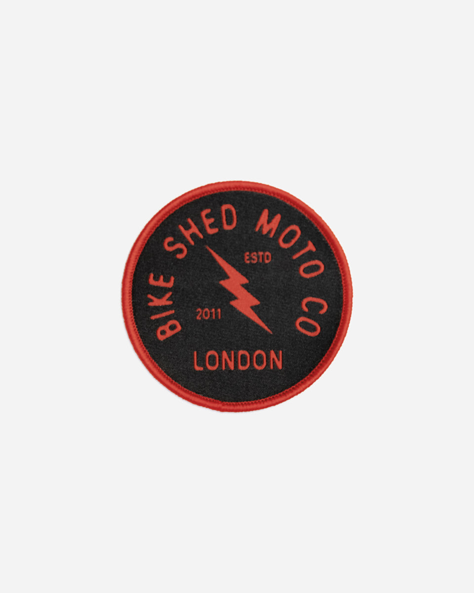 BSMC Lightning Patch - Black/Red studio image front