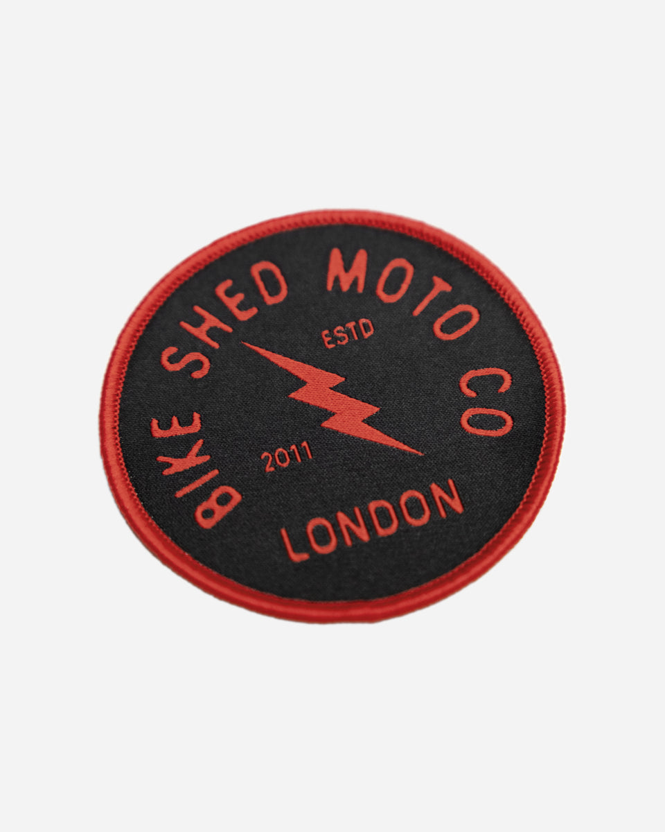 BSMC Lightning Patch - Black/Red studio image side on