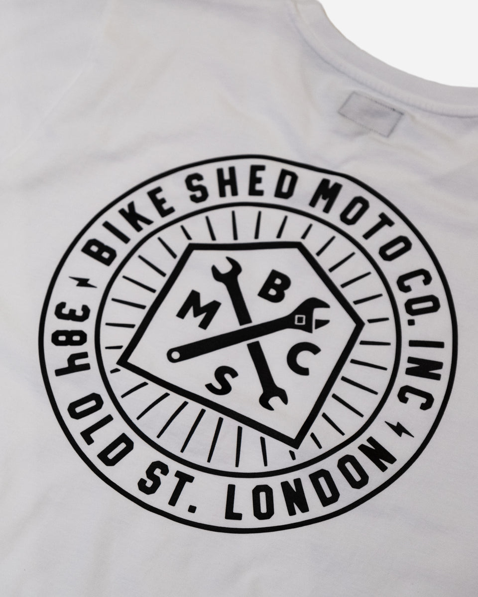 BSMC London Roundel T-Shirt - Ecru rear logo close up