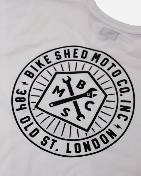 BSMC London Roundel T-Shirt - Ecru rear logo close up