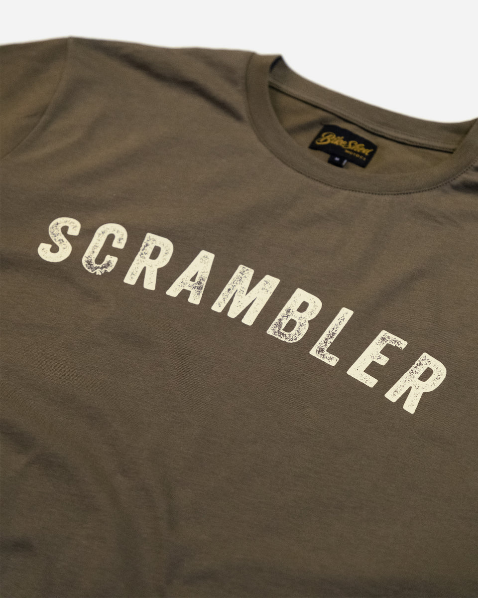 BSMC Scrambler T-Shirt - Green studio image front print close up