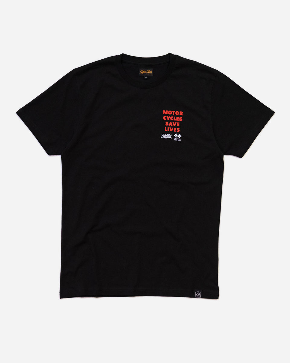 BSMC x Two Wheels For Life T-Shirt - Black studio image front