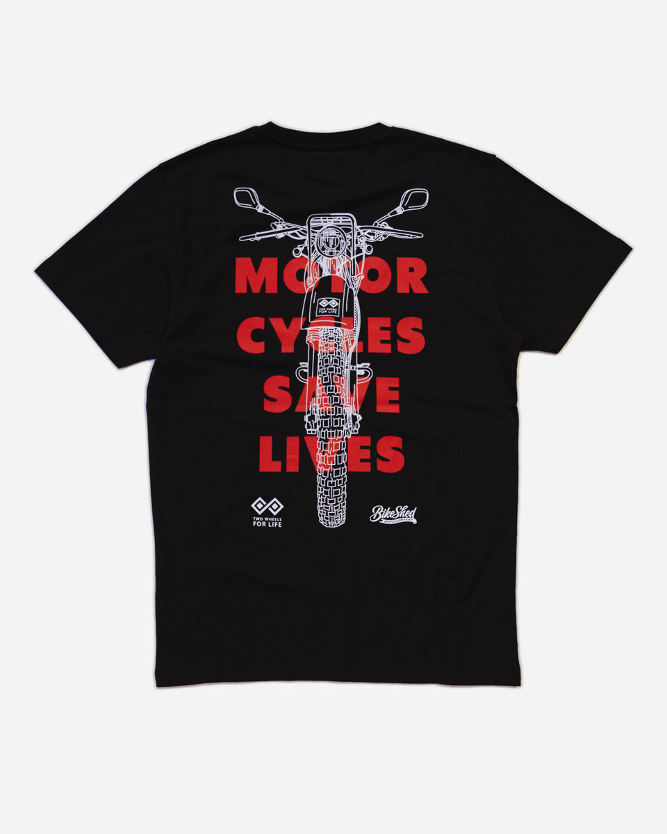 BSMC x Two Wheels For Life T-Shirt - Black studio image back