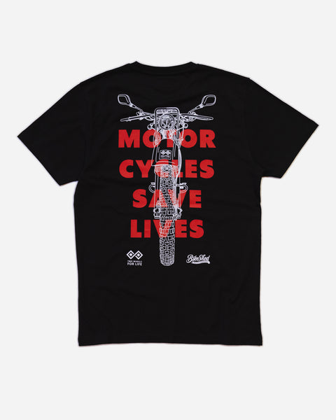 BSMC x Two Wheels For Life T-Shirt - Black studio image back