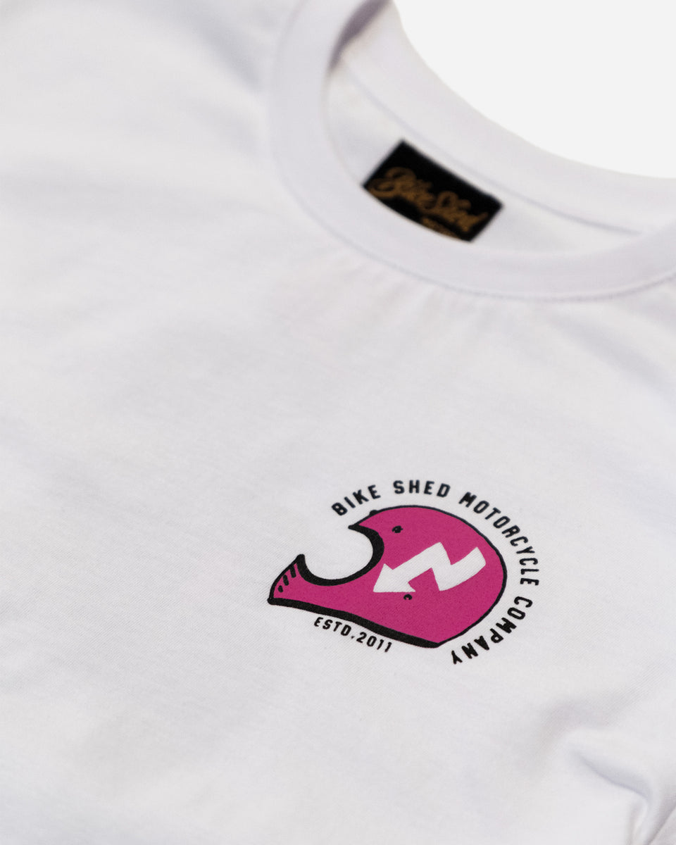 BSMC Women's FKU 4LL T-Shirt - White studio image front logo close up