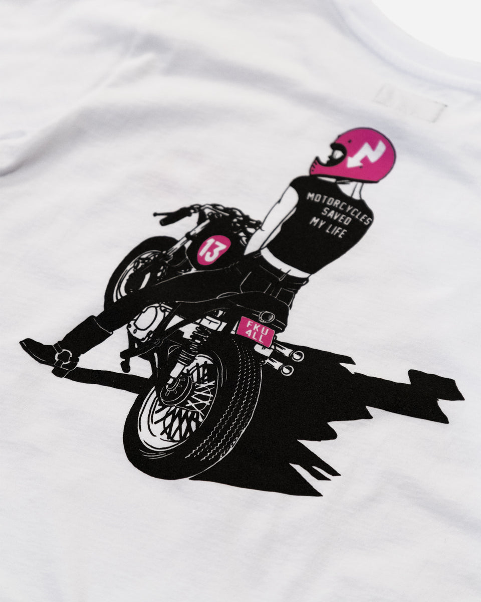 BSMC Women's FKU 4LL T-Shirt - White studio image rear close up