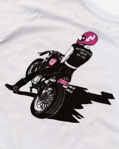 BSMC Women's FKU 4LL T-Shirt - White studio image rear close up
