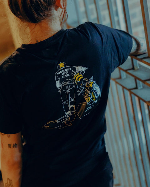BSMC BROK3N Motorcycle Graphic T-Shirt - Black