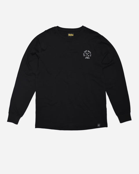 BSMC Cafe Bars Long Sleeve Motorcycle Graphic T-Shirt - Black