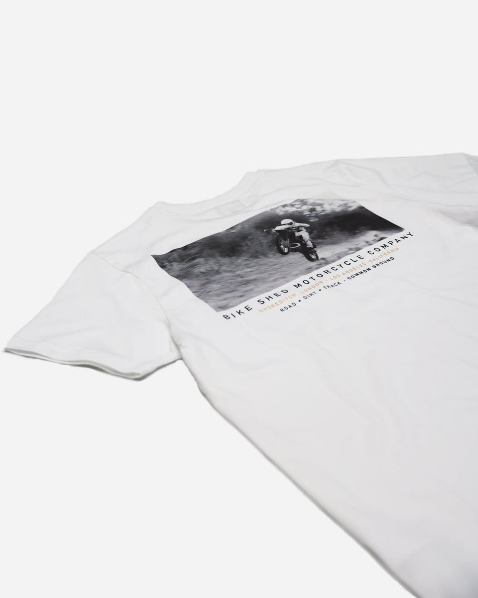 BSMC Dirt Shot Motorcycle Graphic T-Shirt - White