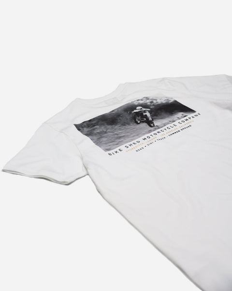 BSMC Dirt Shot Motorcycle Graphic T-Shirt - White