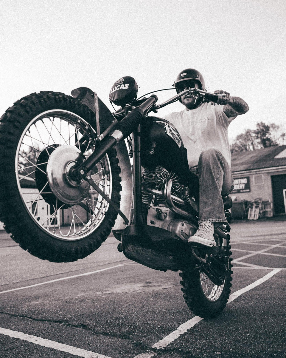 BSMC Dirt Shot Motorcycle Graphic T-Shirt - White