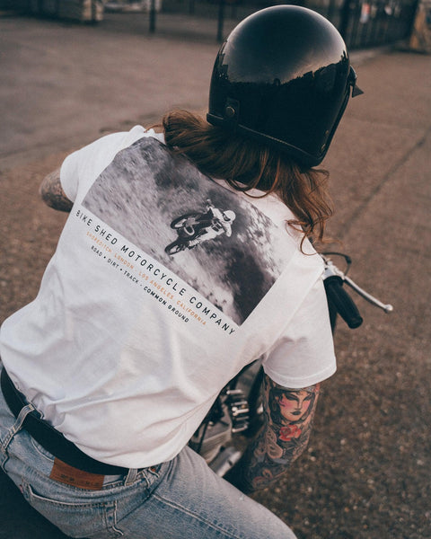BSMC Dirt Shot Motorcycle Graphic T-Shirt - White