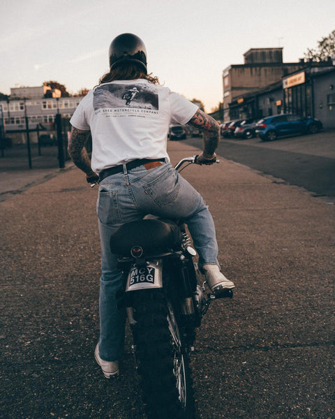 BSMC Dirt Shot Motorcycle Graphic T-Shirt - White