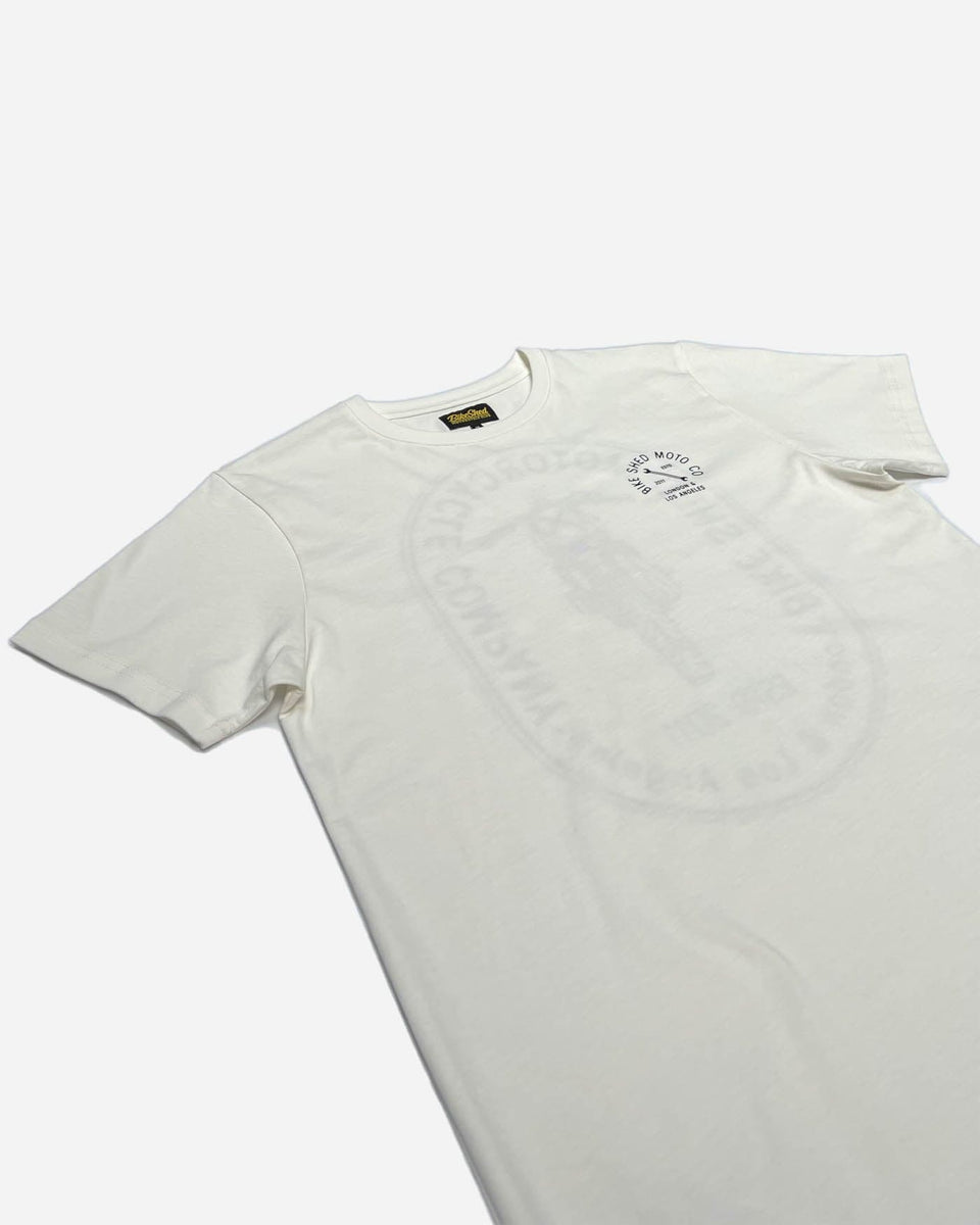 BSMC Drop Bars Graphic Motorcycle T Shirt - White