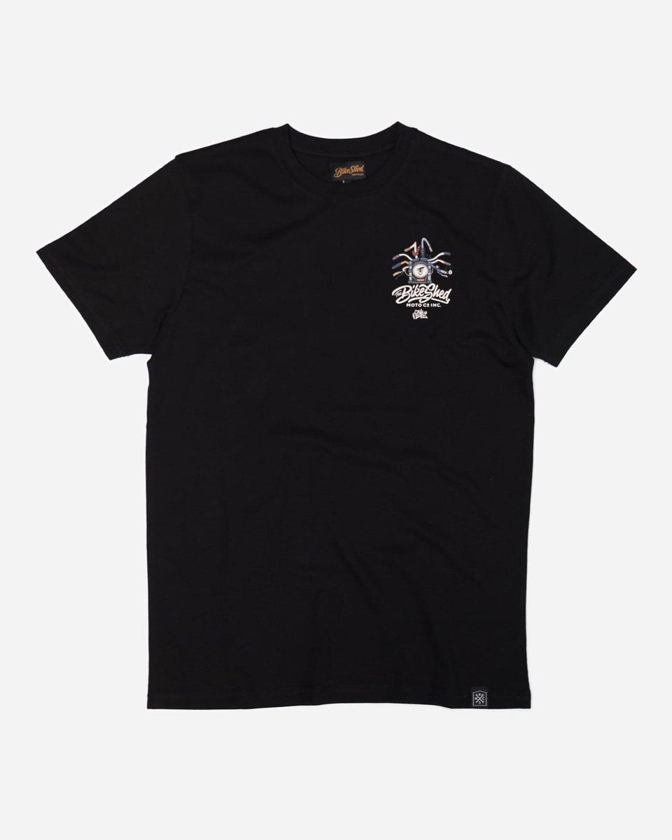 black motorcycle graphic t-shirt - front