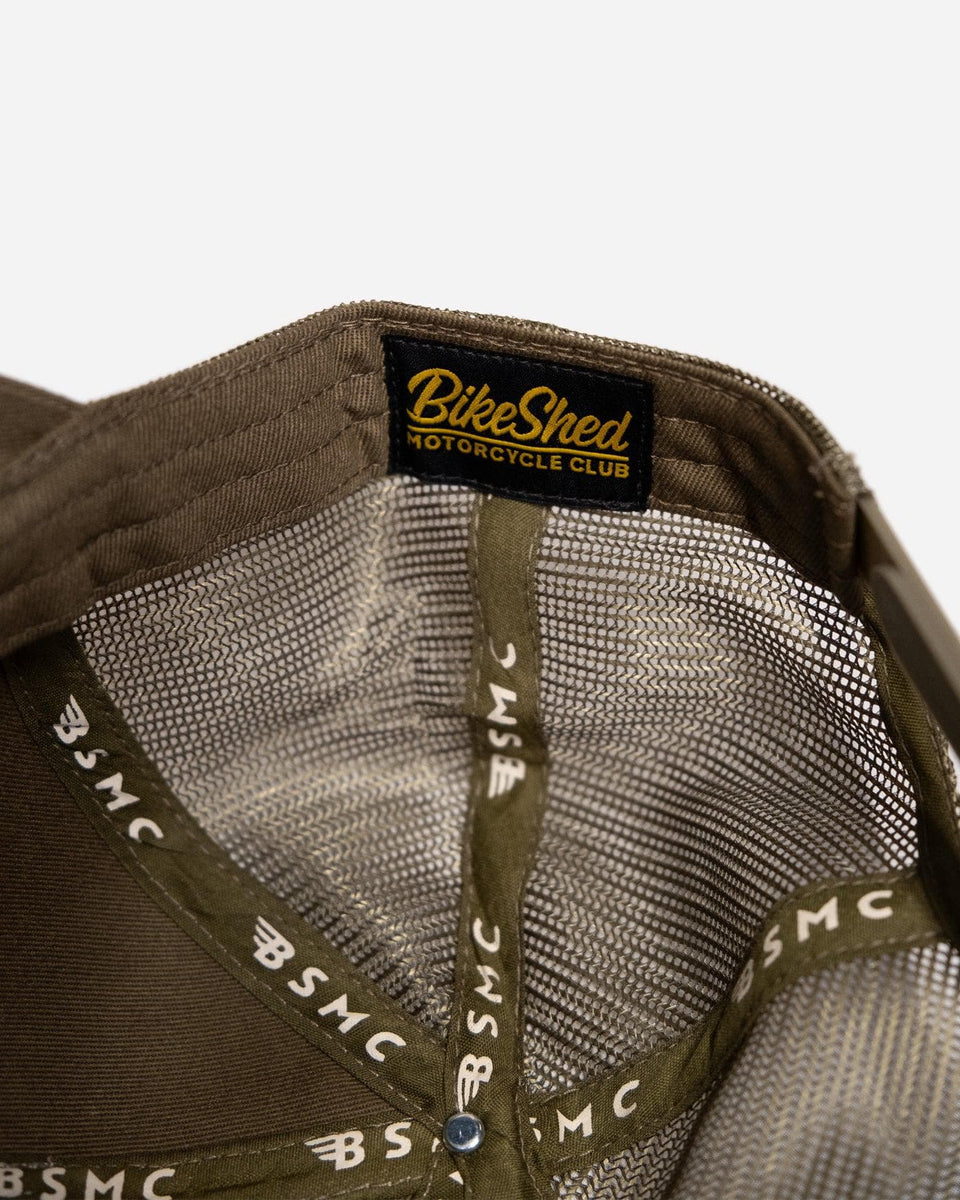 BSMC Embroidered Pennant Motorcycle Cap - Olive