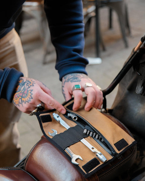 Motorcycle Rider's Tool Pouch - Waxed Tan