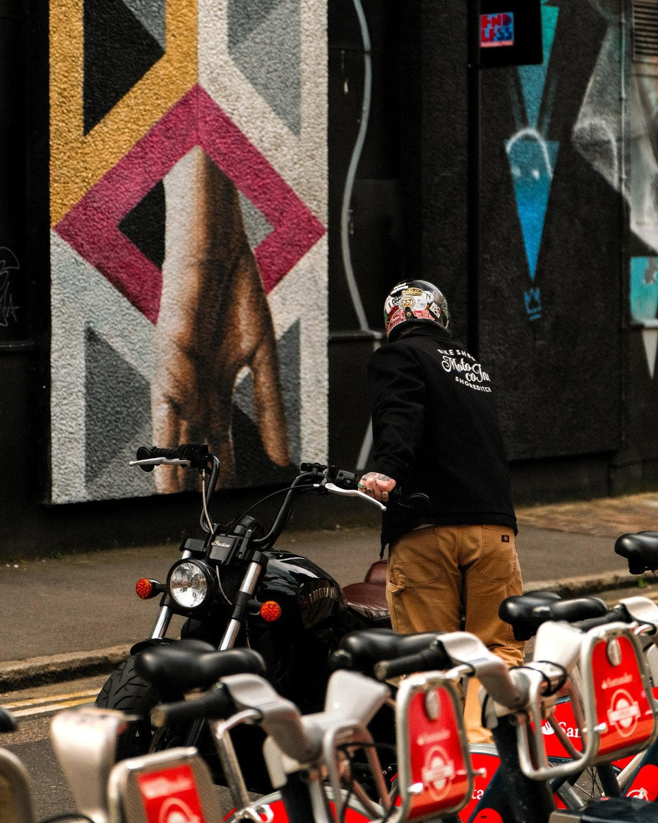  BSMC Shoreditch Logo Motorcycle Twill Jacket - Black