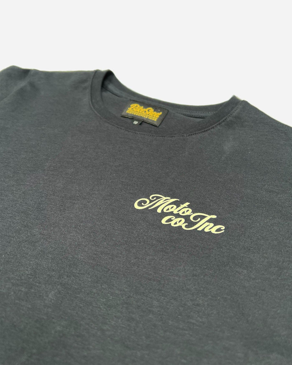 BSMC Women's Shoreditch Motorcycle T Shirt - Asphalt/Ecru