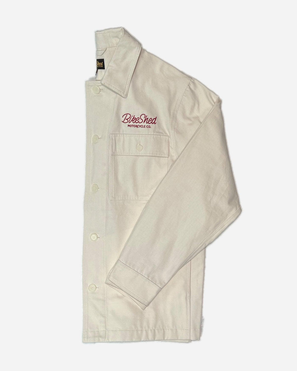 BSMC Chain Embroidery Motorcycle Chore Jacket - Ecru