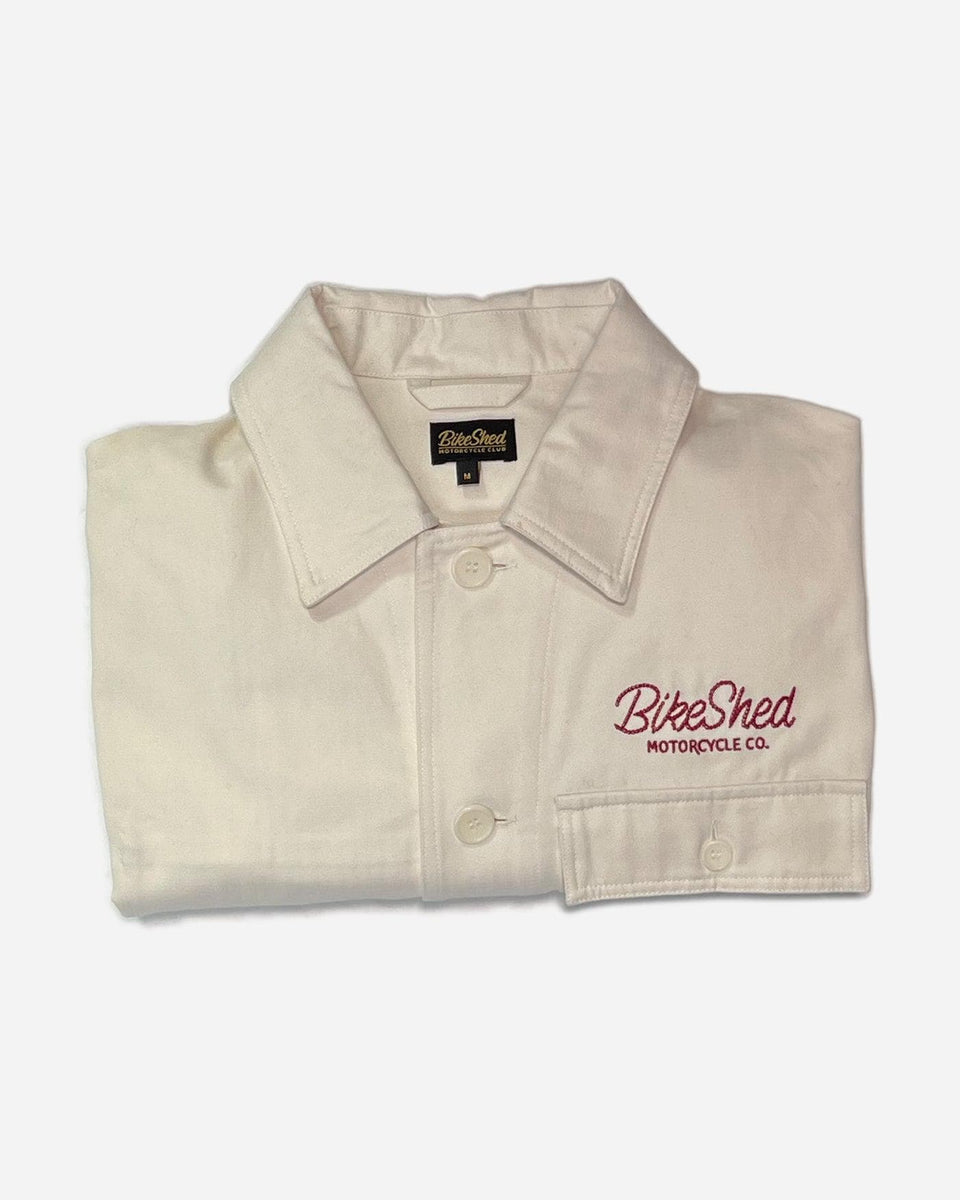BSMC Chain Embroidery Motorcycle Chore Jacket - Ecru