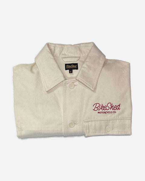 BSMC Chain Embroidery Motorcycle Chore Jacket - Ecru