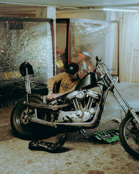 BSMC Garage Motorcycle Sweatshirt - Brown/Black