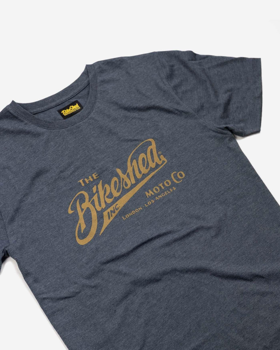 BSMC Inc. Motorcycle Logo T Shirt - Heather Blue