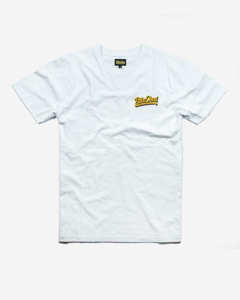 BSMC Motorcycle Mural Graphic T Shirt - White