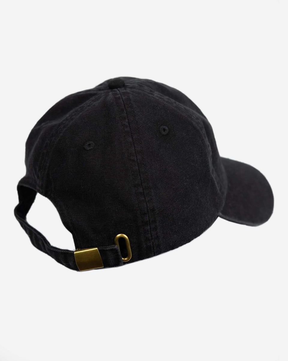 BSMC Spanners Embroidered Motorcycle Cap - Wash Black / Black